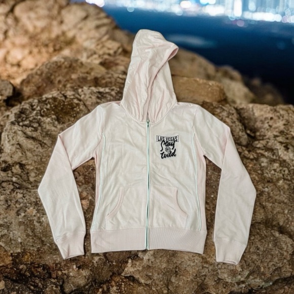 Rogue Apparel Tops - Rogue Apparel Las Vegas Women’s Zipper Front Hoodie Pink Size XL NWOT